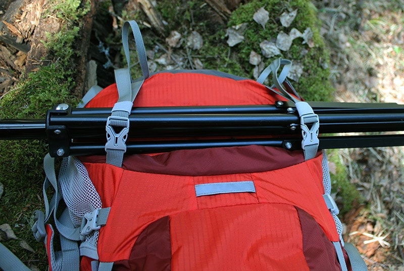 Adjustable bottom straps on the Mountaintop backpack