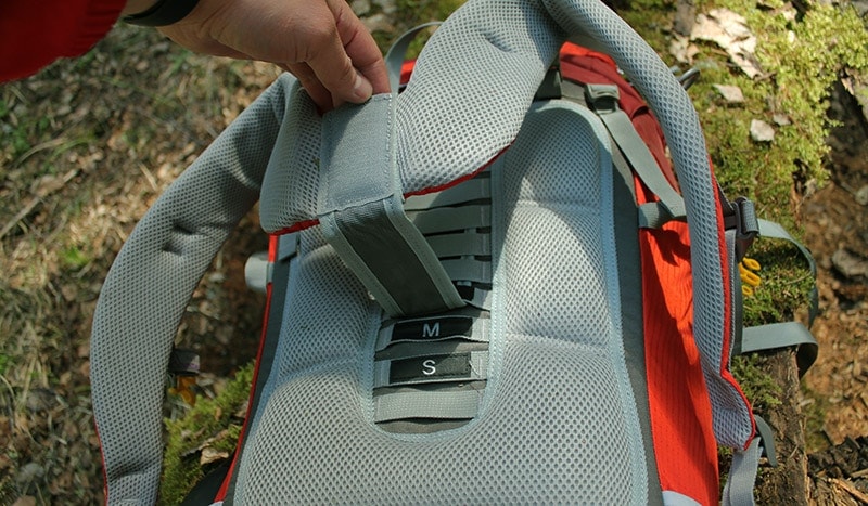 Adjustable torso length on the Mountaintop backpack