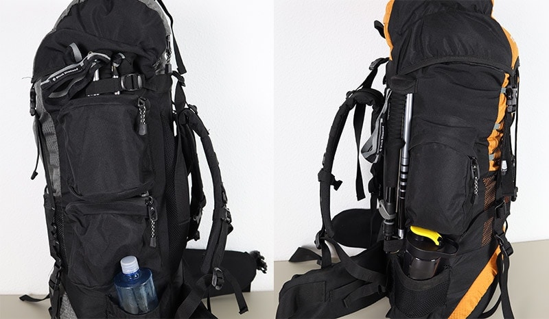 Comparing the Trekking Pole storage system on two Teton Sports backpacks