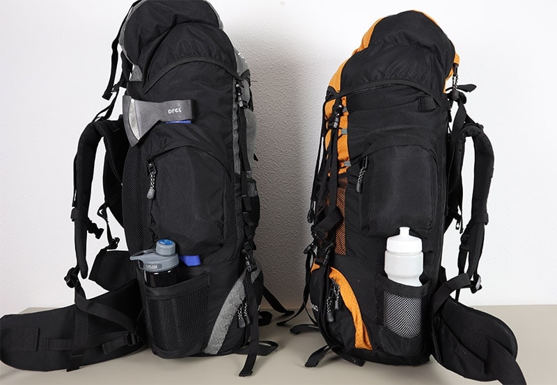 Comparing the side elements on both Teton Sports backpacks