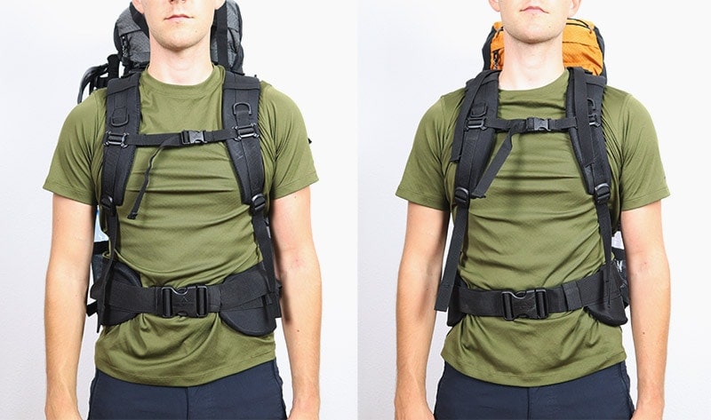 A man wearing the Teton Sports Explorer 4000 and Scout 3400 internal frame backpacks front view