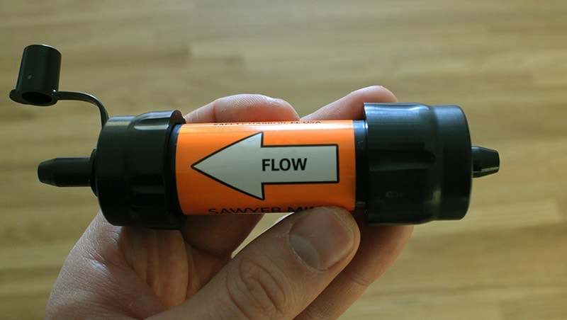 Close-up of the Sawyer Mini water filter