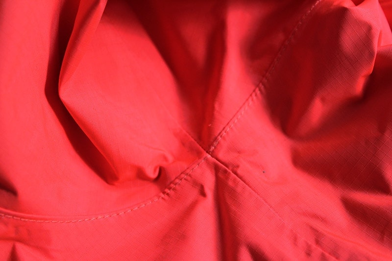 The seam quality of the North Face Resolve 2 rain jacket