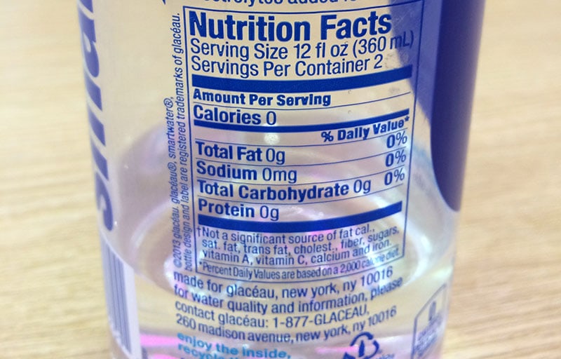 Smart Water nutrition facts