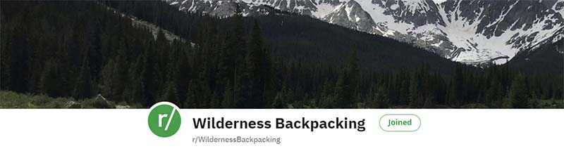 Wildernessbackpacking subreddit